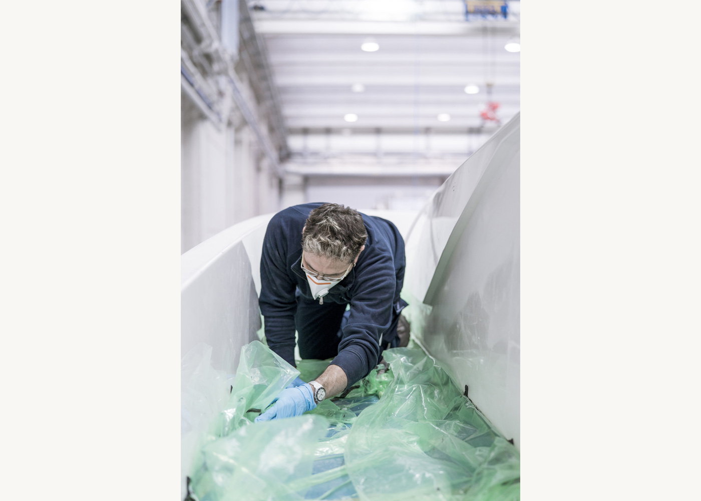 Teak vacuum gluing process.