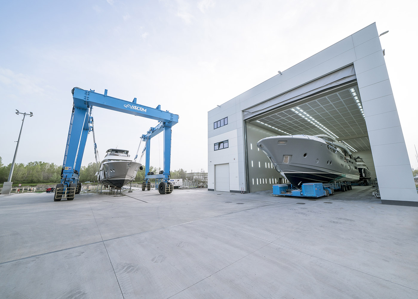 MCY 96 entering the company's state-of-the-art painting facility.