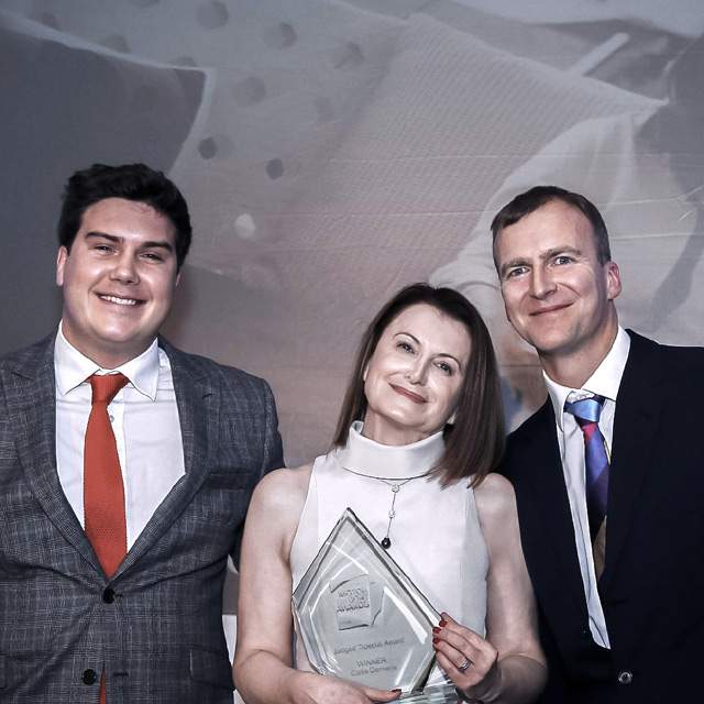 Carla Demaria and the MCY 105  at the 2016 Motor Boat Award